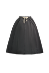 Paneled black denim maxi skirt by Crew Basics