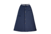 Button down light blue denim maxi skirt by Crew Basics