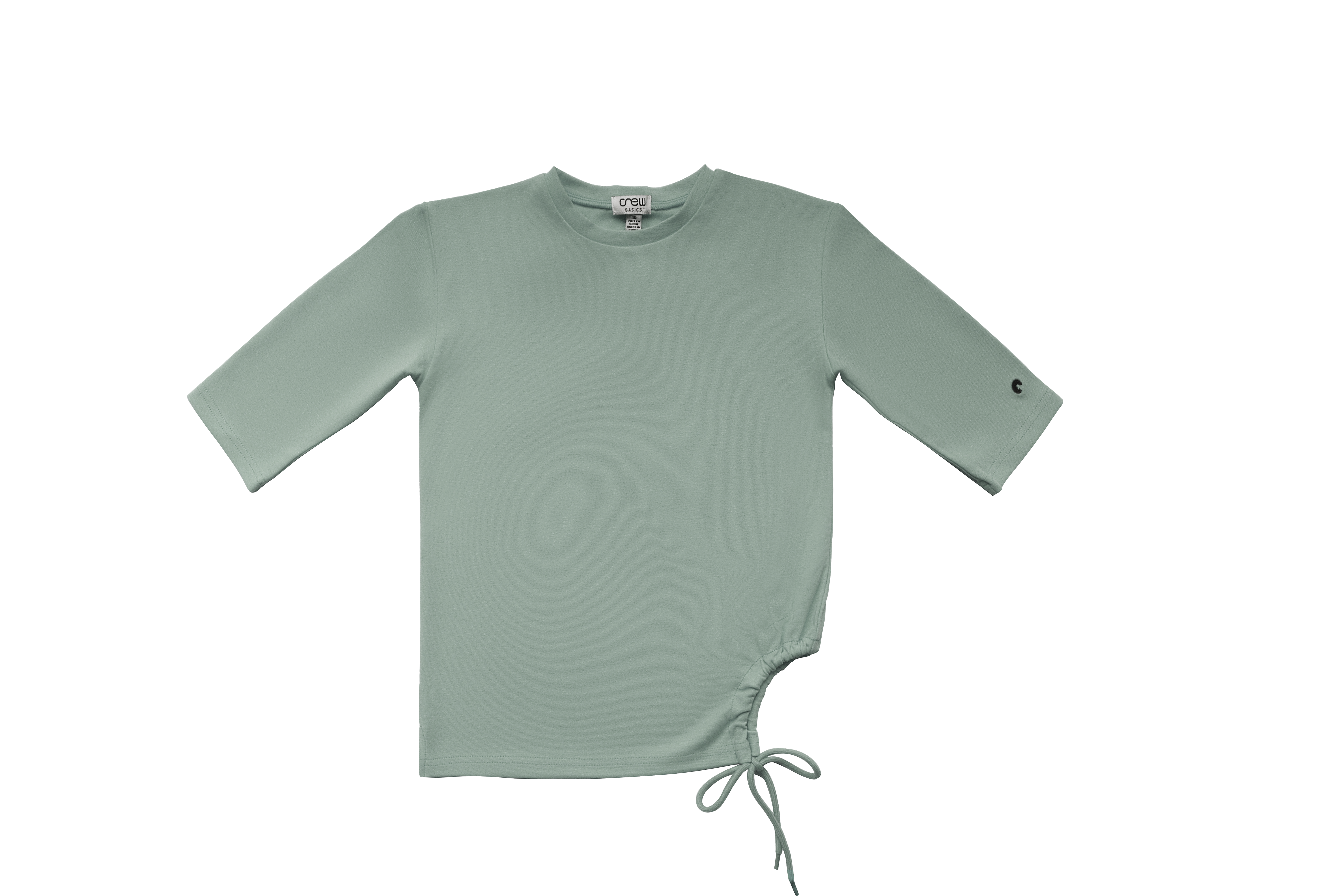 Sage drawstring tee by Crew Basics