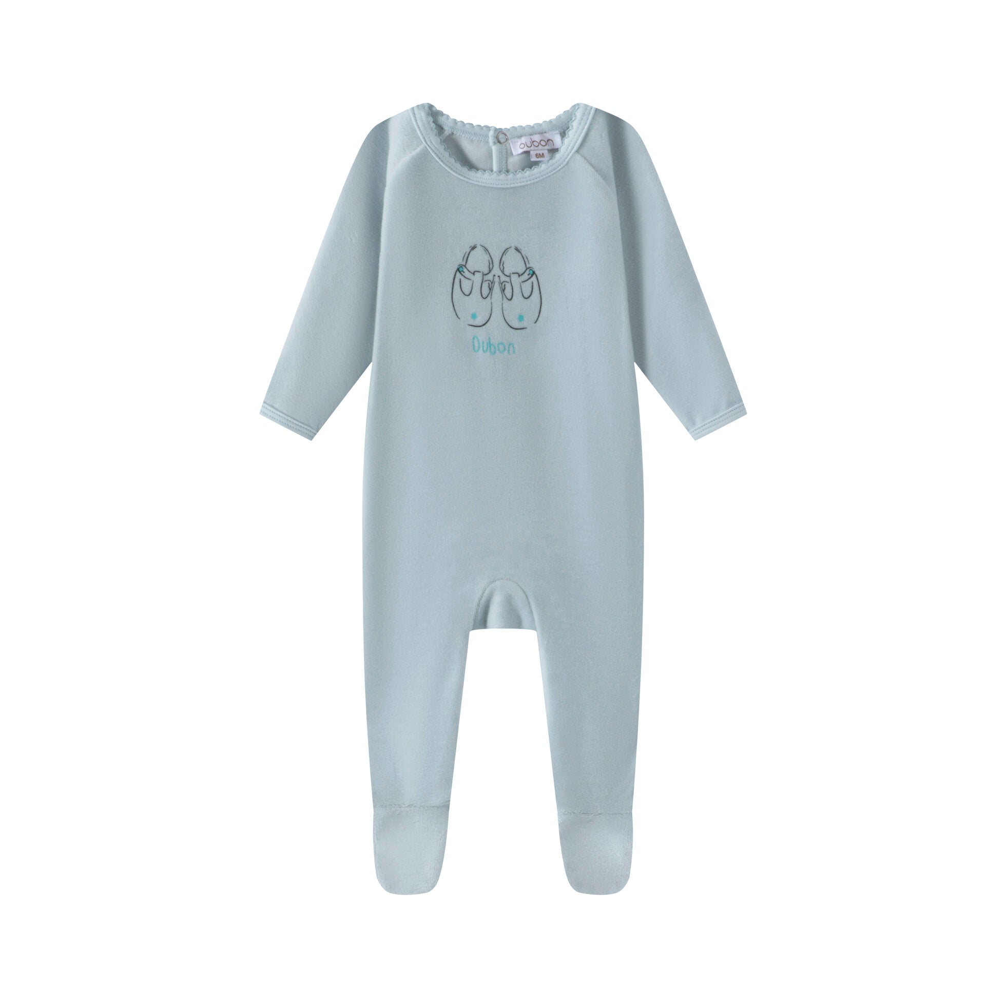 Oubon Velour shoes blue footie