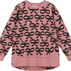 Dusty rose bows sweater by Beau Loves
