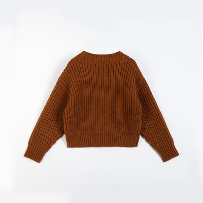 Greta rust cardigan by C'era Una Volta
