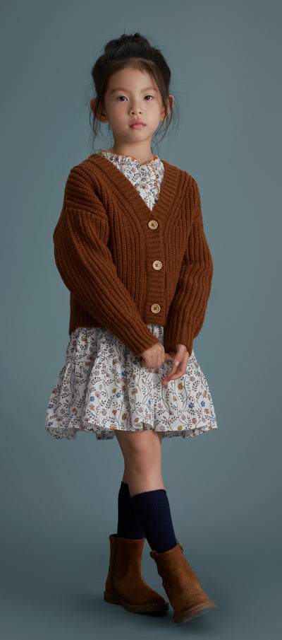 Greta rust cardigan by C'era Una Volta
