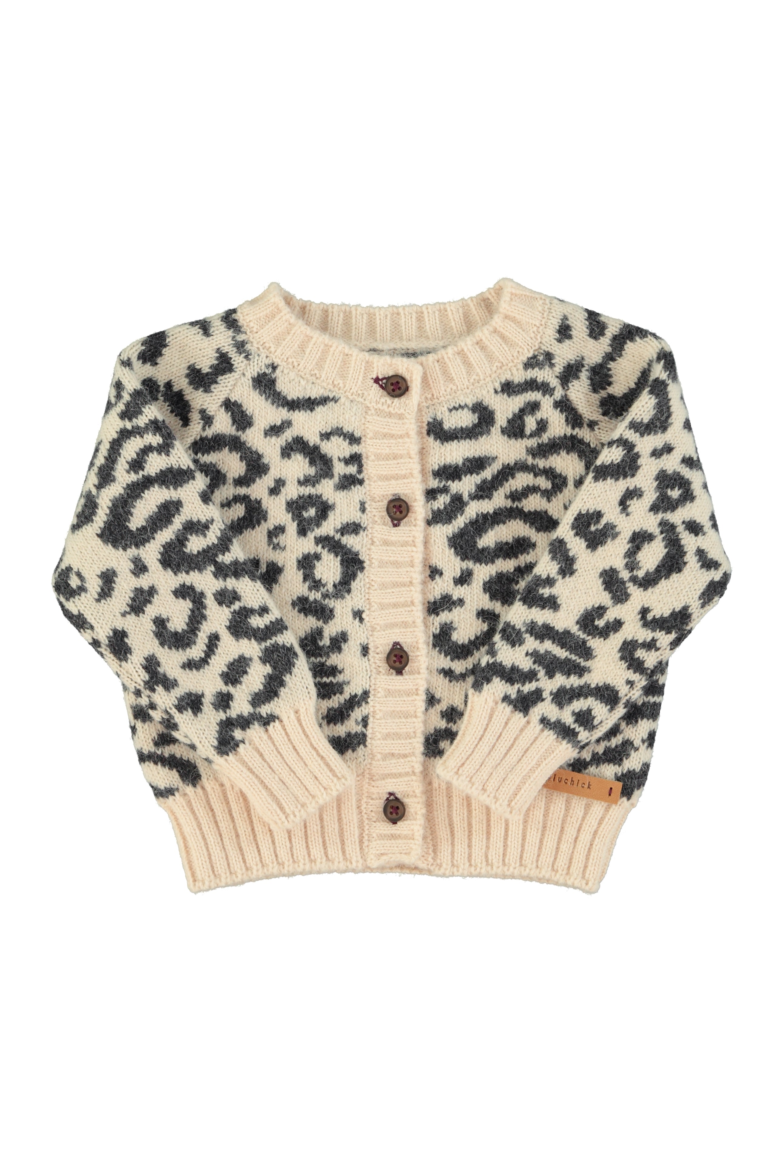 Piupiuchick Animal print pink cardigan set