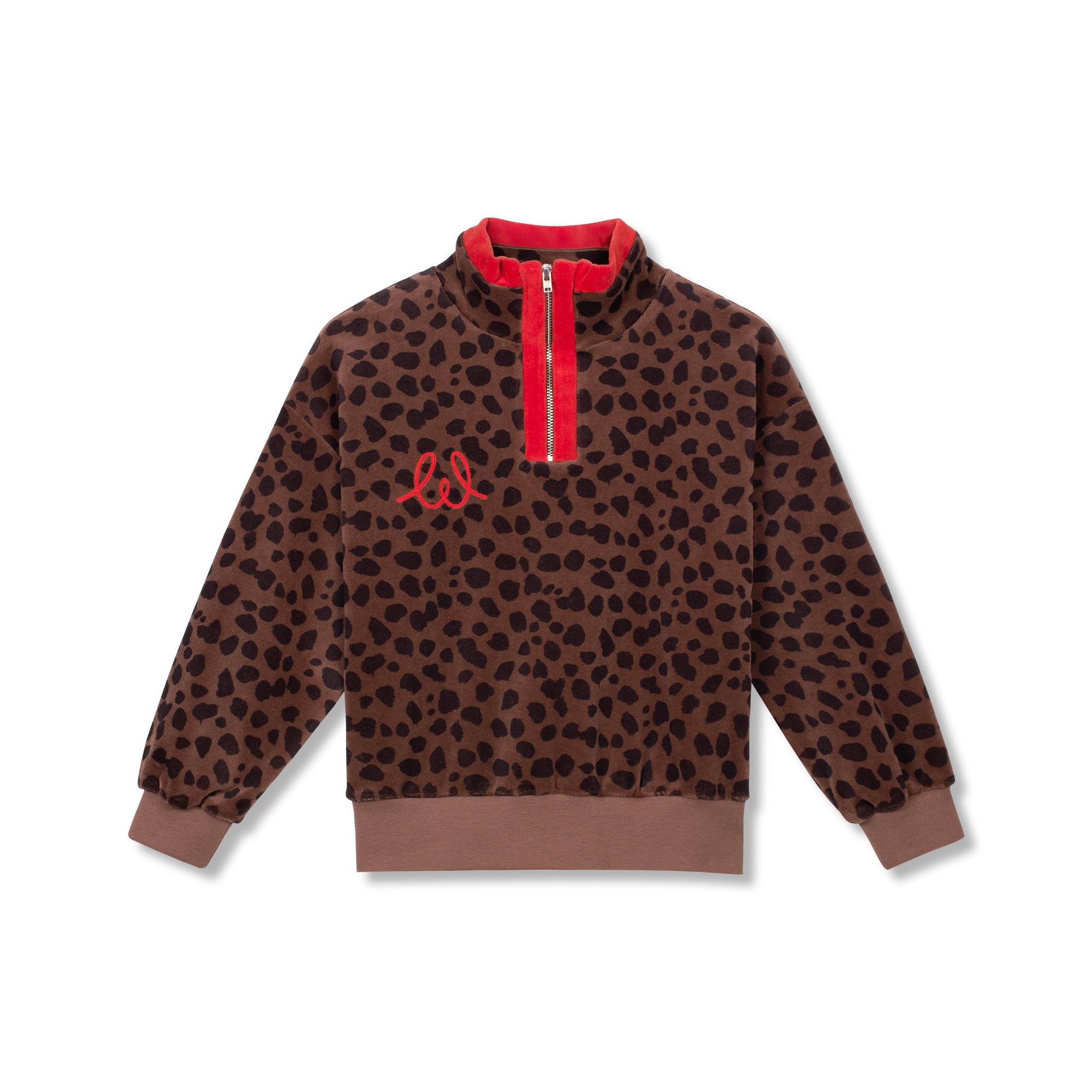 Wynken Animal Print Half Zip Sweatshirt