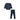 Retro Kid Arden scuba indigo sweatshirt set