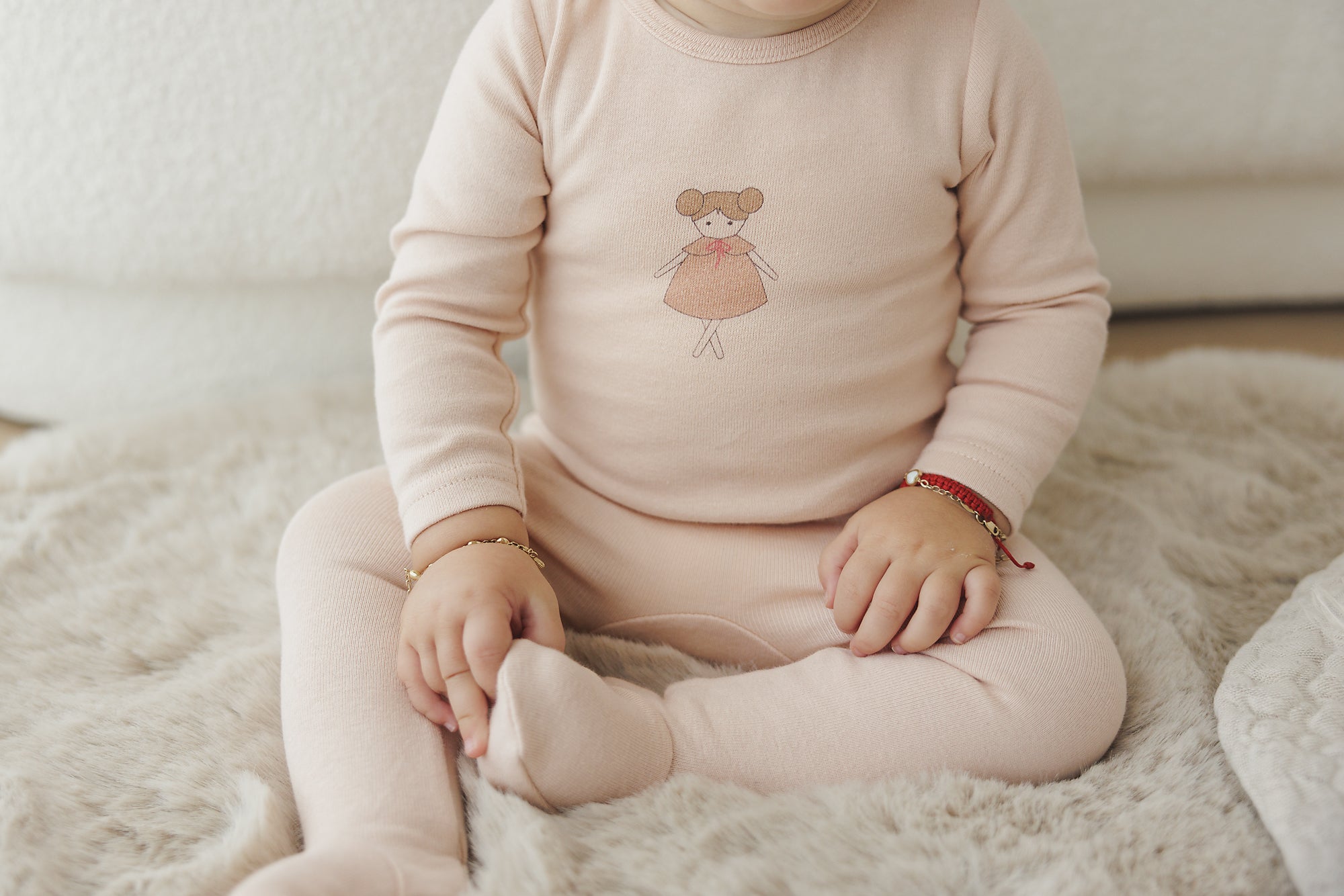 Lilette Graphic doll dusty pink footie