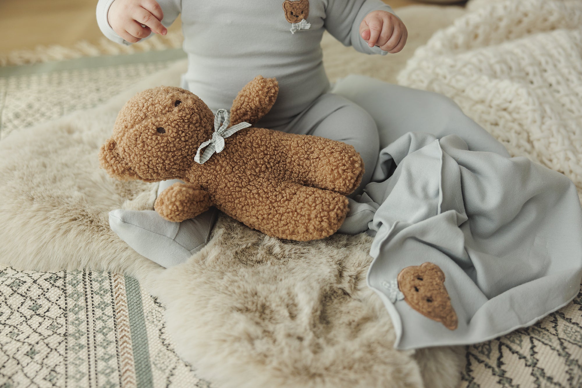 Lilette Bear with pale blue bow