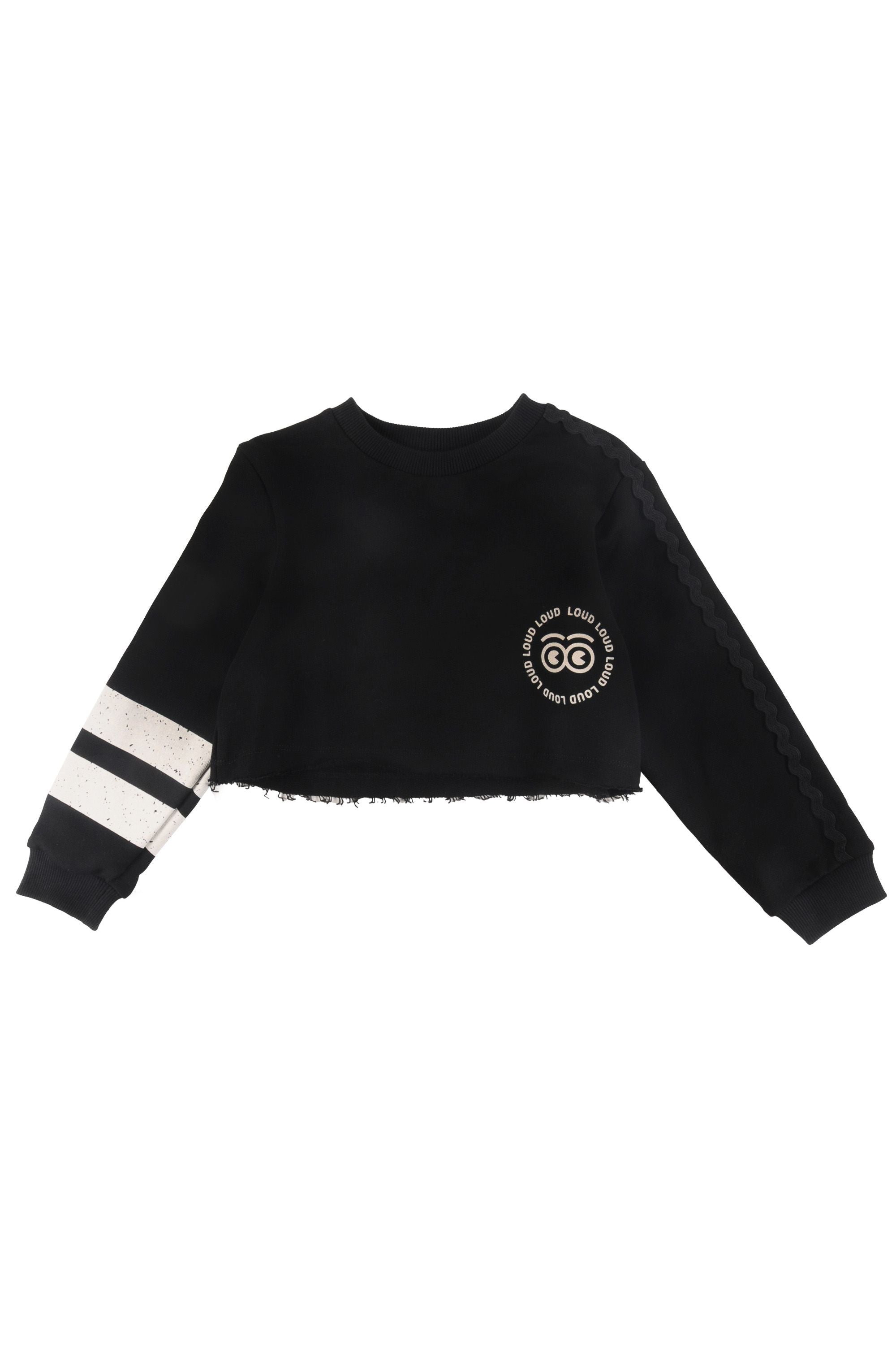 Loud Stripe sleeves & ric rac sweatshirt