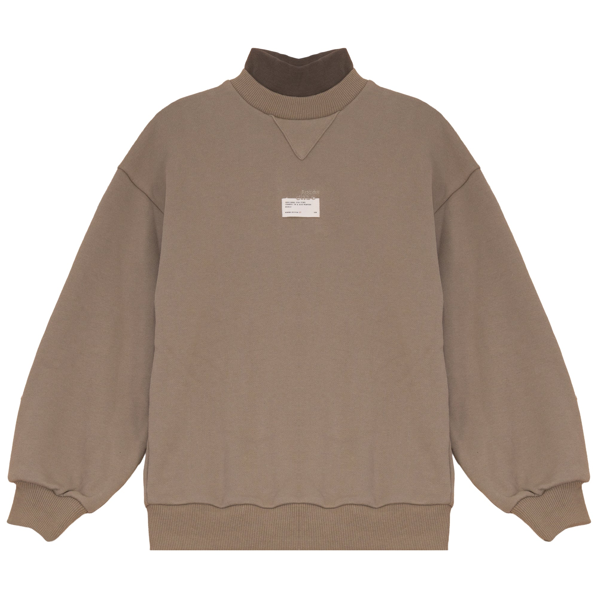 Calla Lili Mock neck taupe sweatshirt