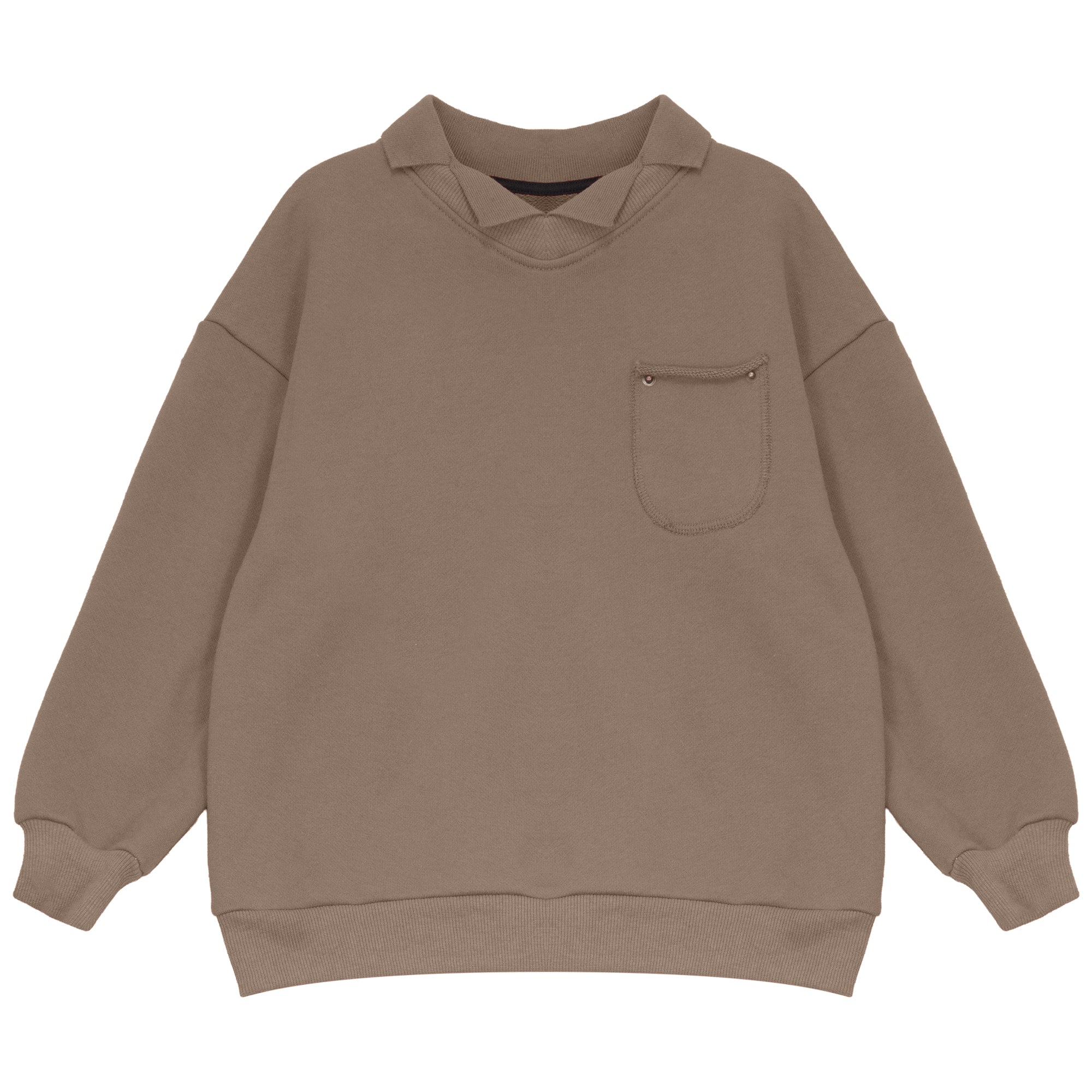 Calla Lili Collar taupe sweatshirt
