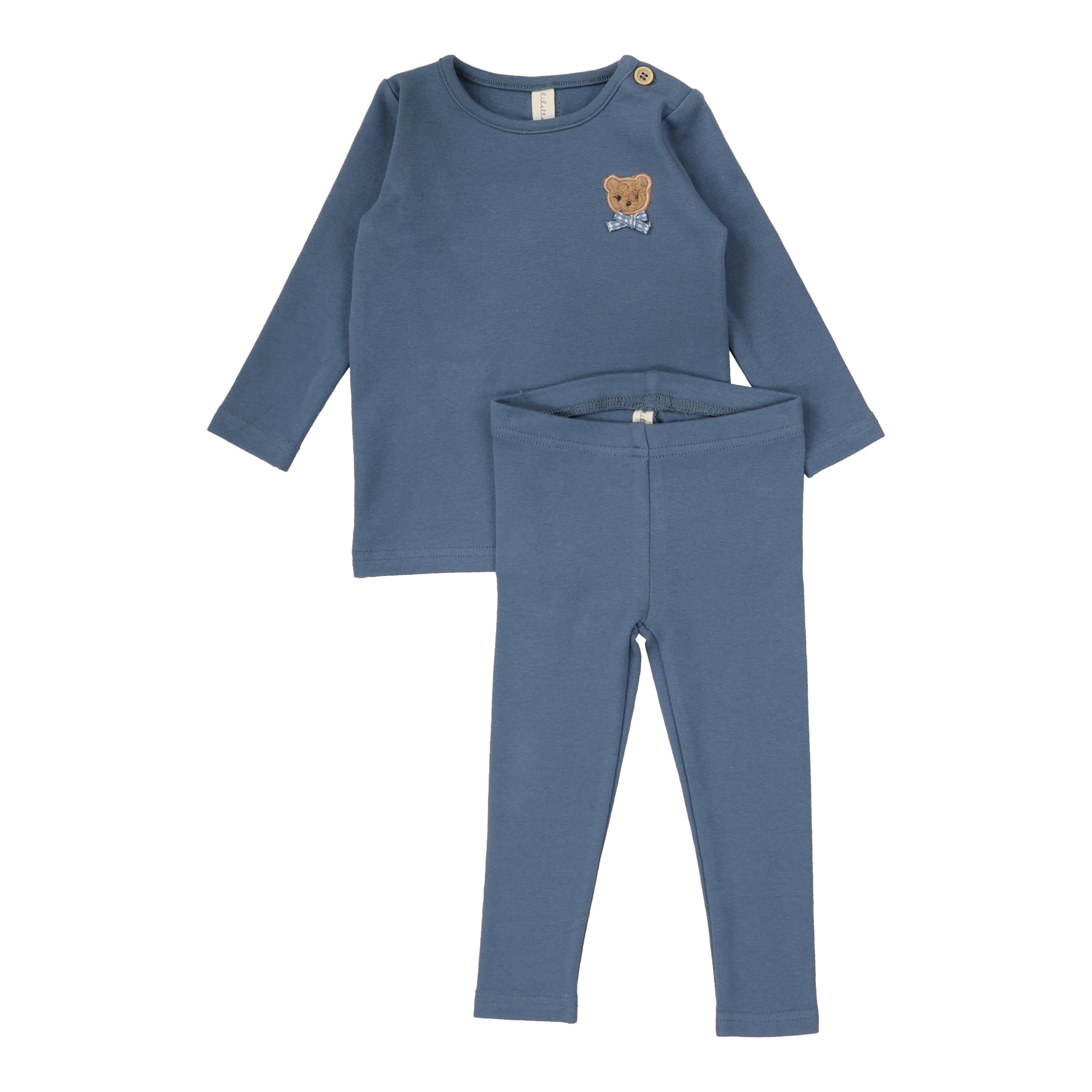 Lilette Bear applique slate lounge set