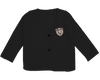 Emblem black collarless jacket by Belati