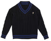 Varsity navy knit sweater by Belati