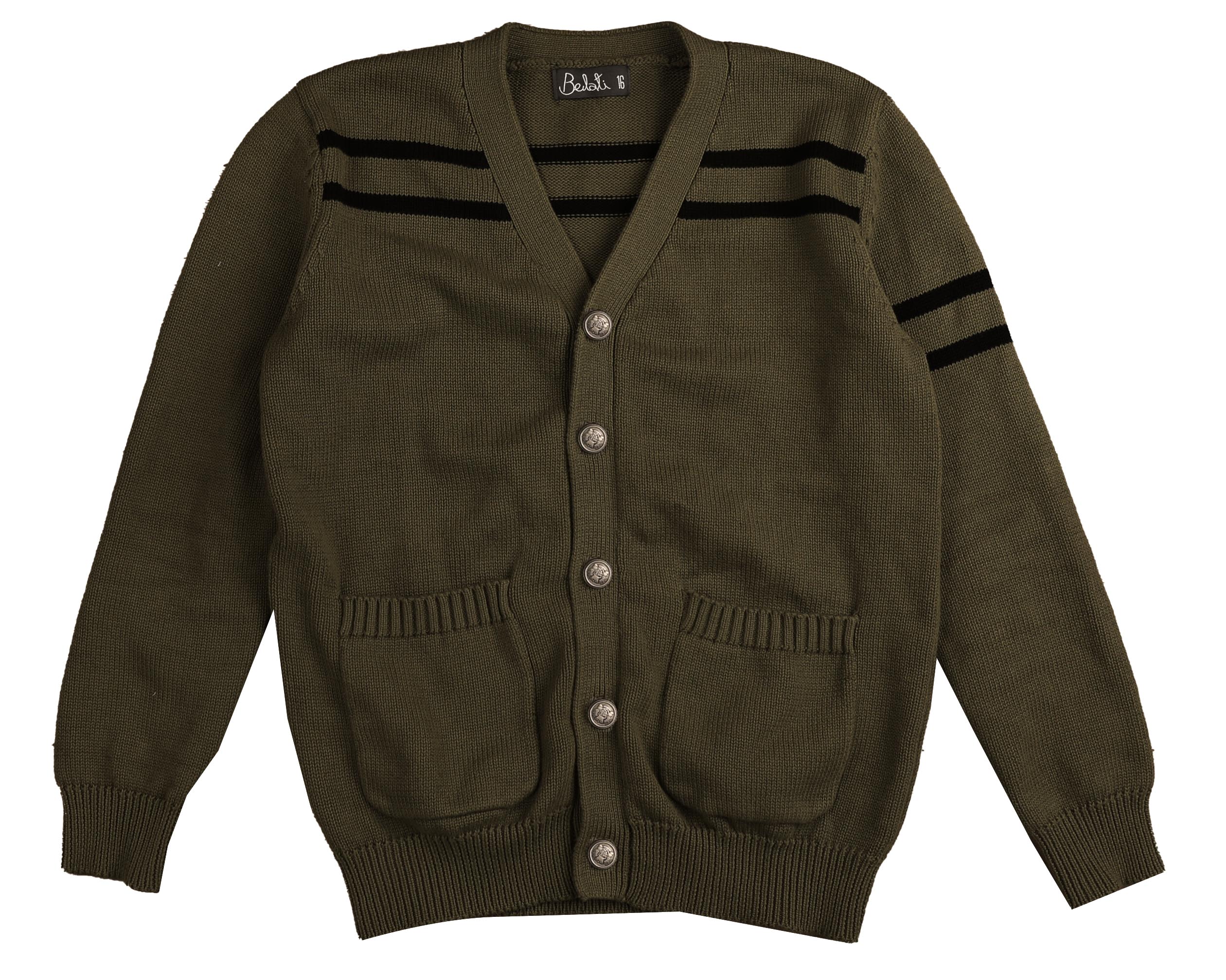 Belati Emblem patch basil cardigan