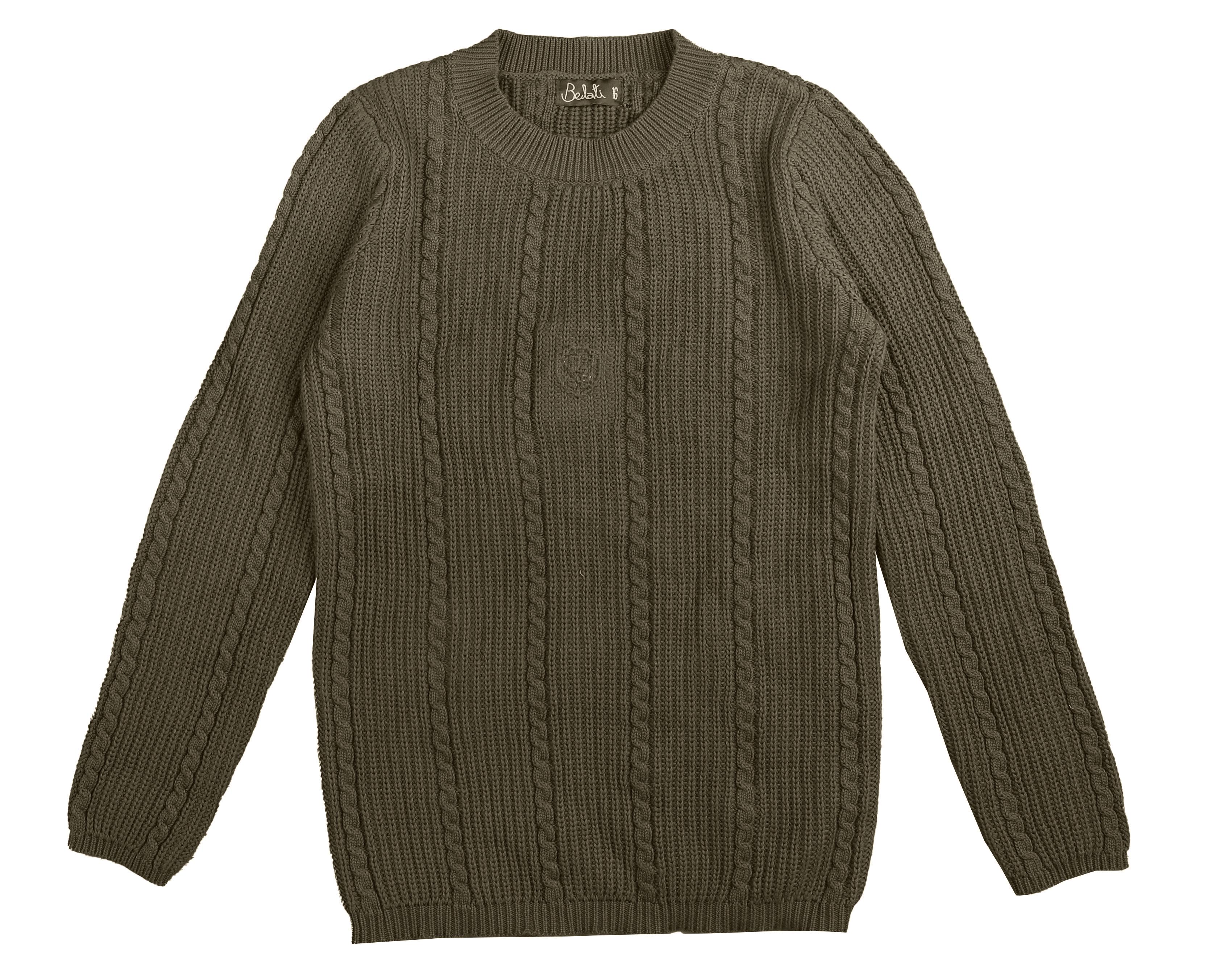 Belati Embossed logo basil mock neck sweater