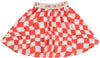 Red orange check circle skirt by Beau Loves
