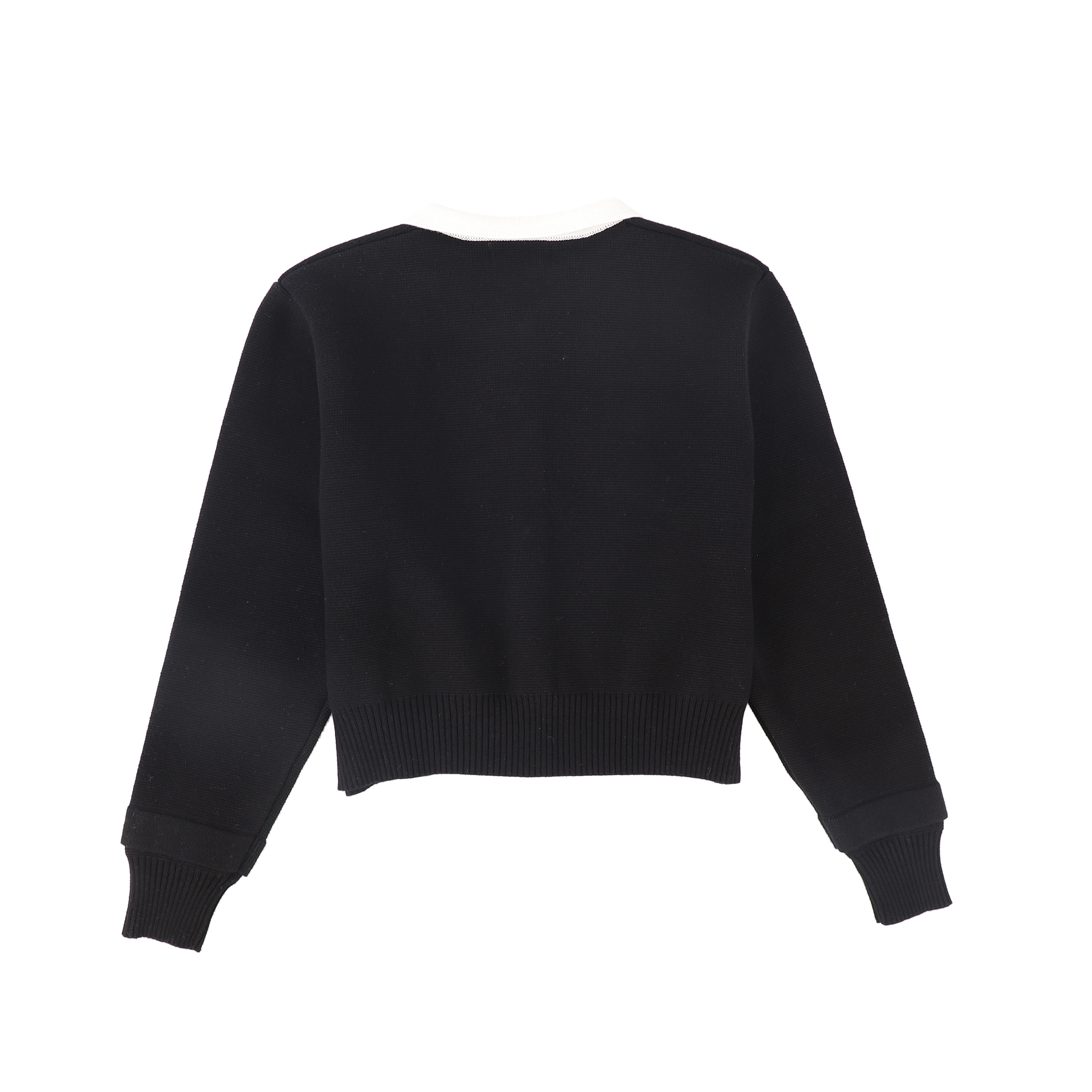 Bamboo Buttoned knit black blazer
