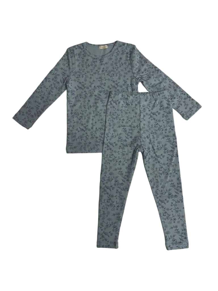 Bonjoy Floral blue vine pajamas - Flying Colors