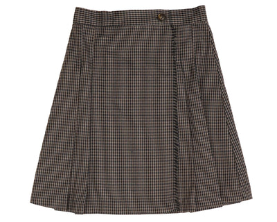 Raw edge pleated taupe skirt by Belati