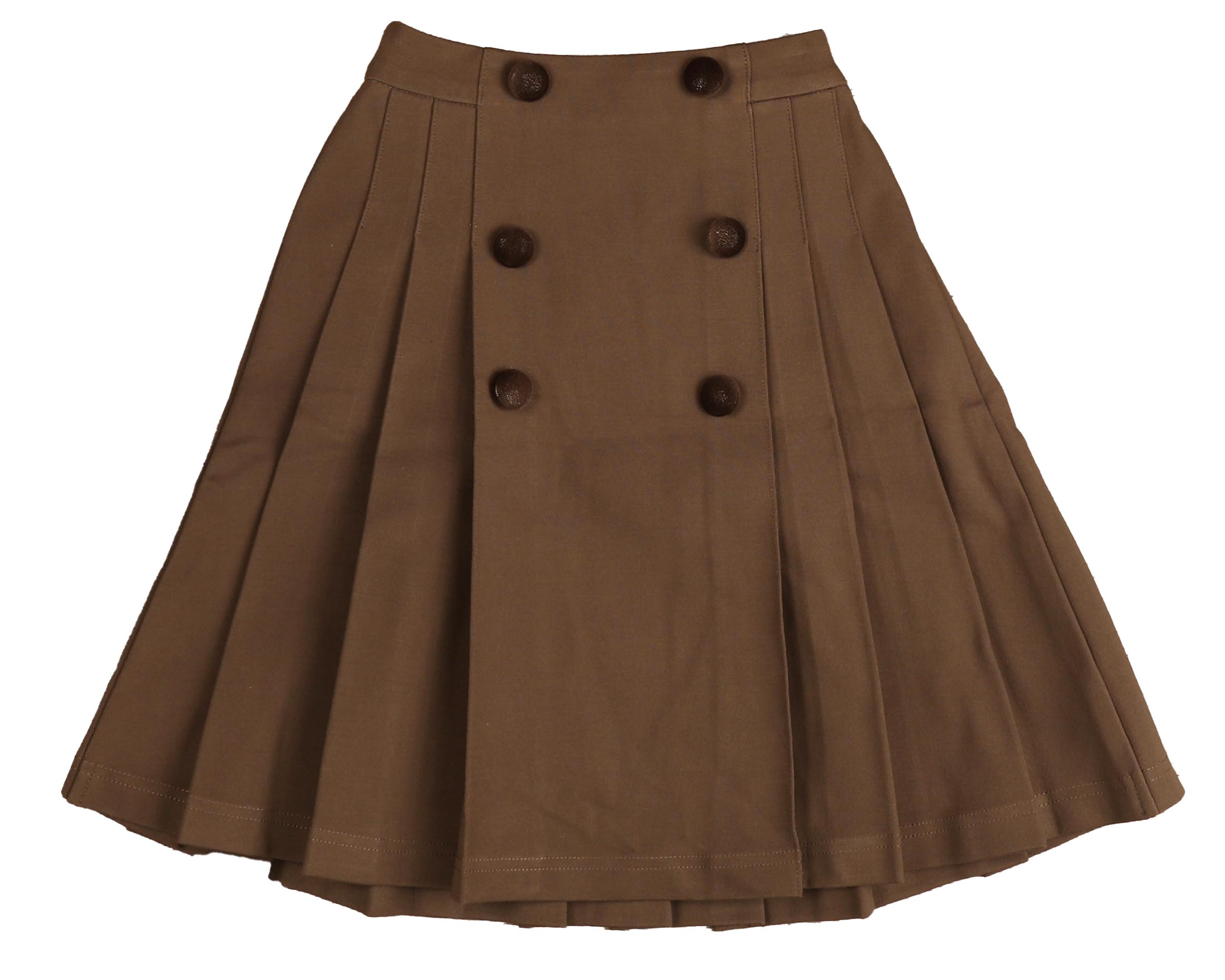 Belati Mocha pleated buttons skirt