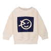 Ecru/navy fluffy sweatshirt set by Wynken