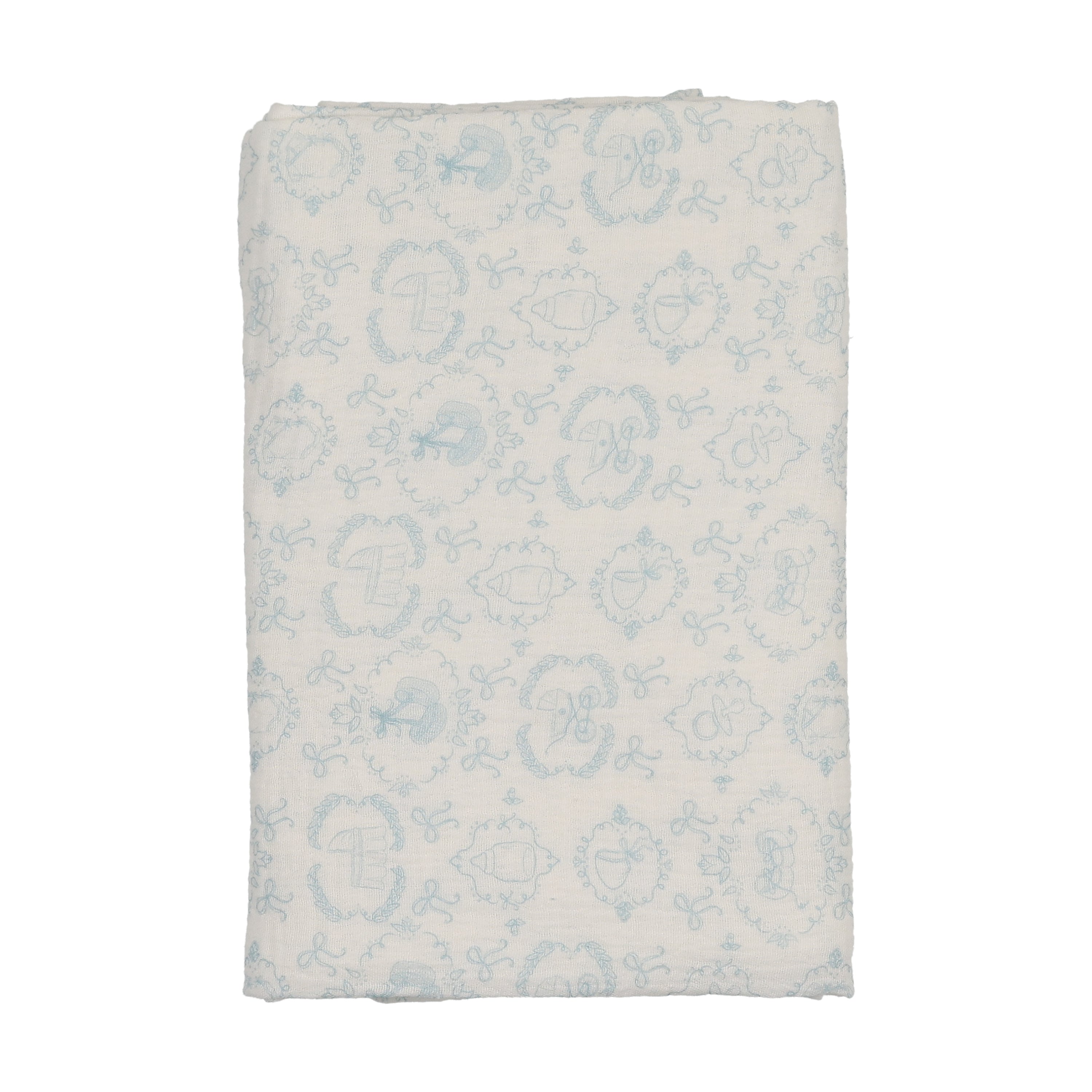 Bee & Dee Baby land toile blue muslin swaddle