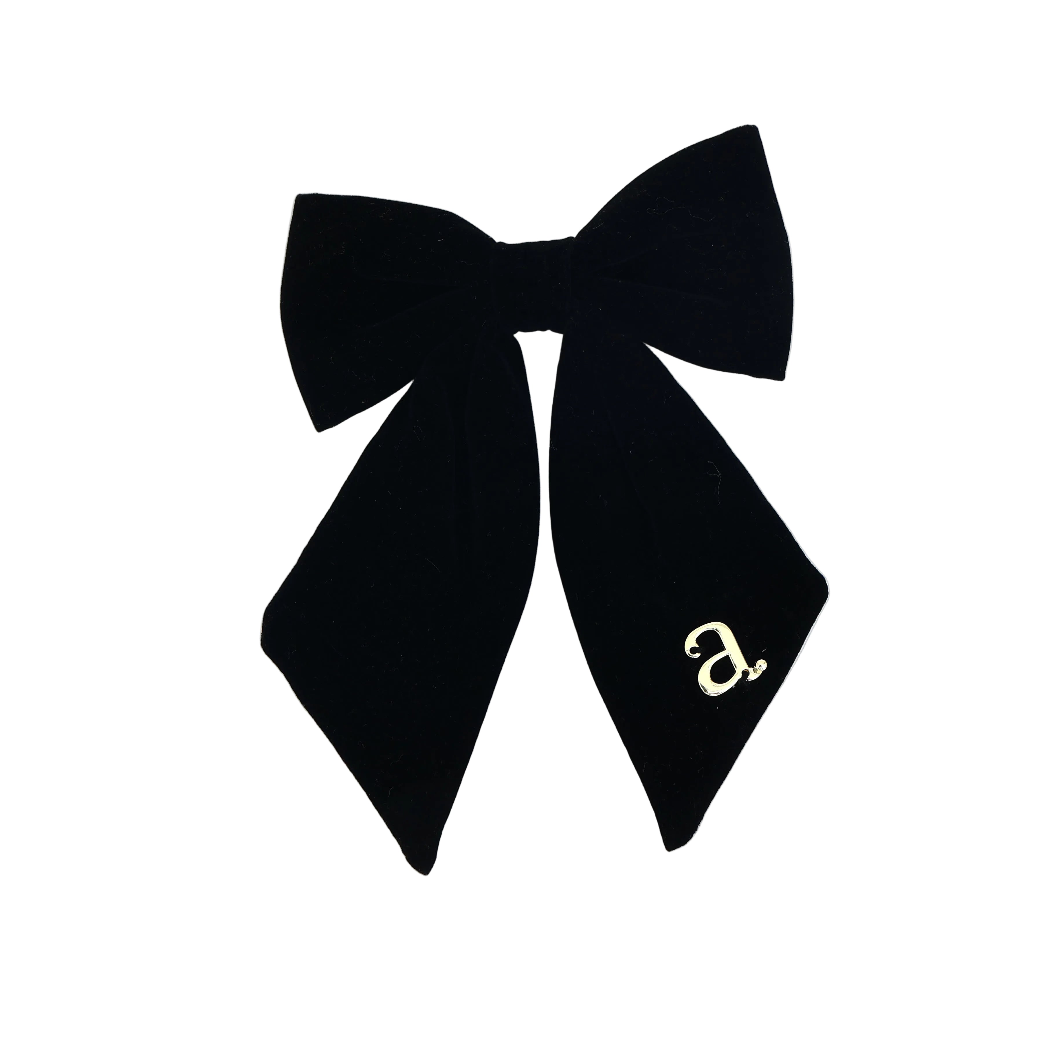 Archi Black velvet bow, gold charm