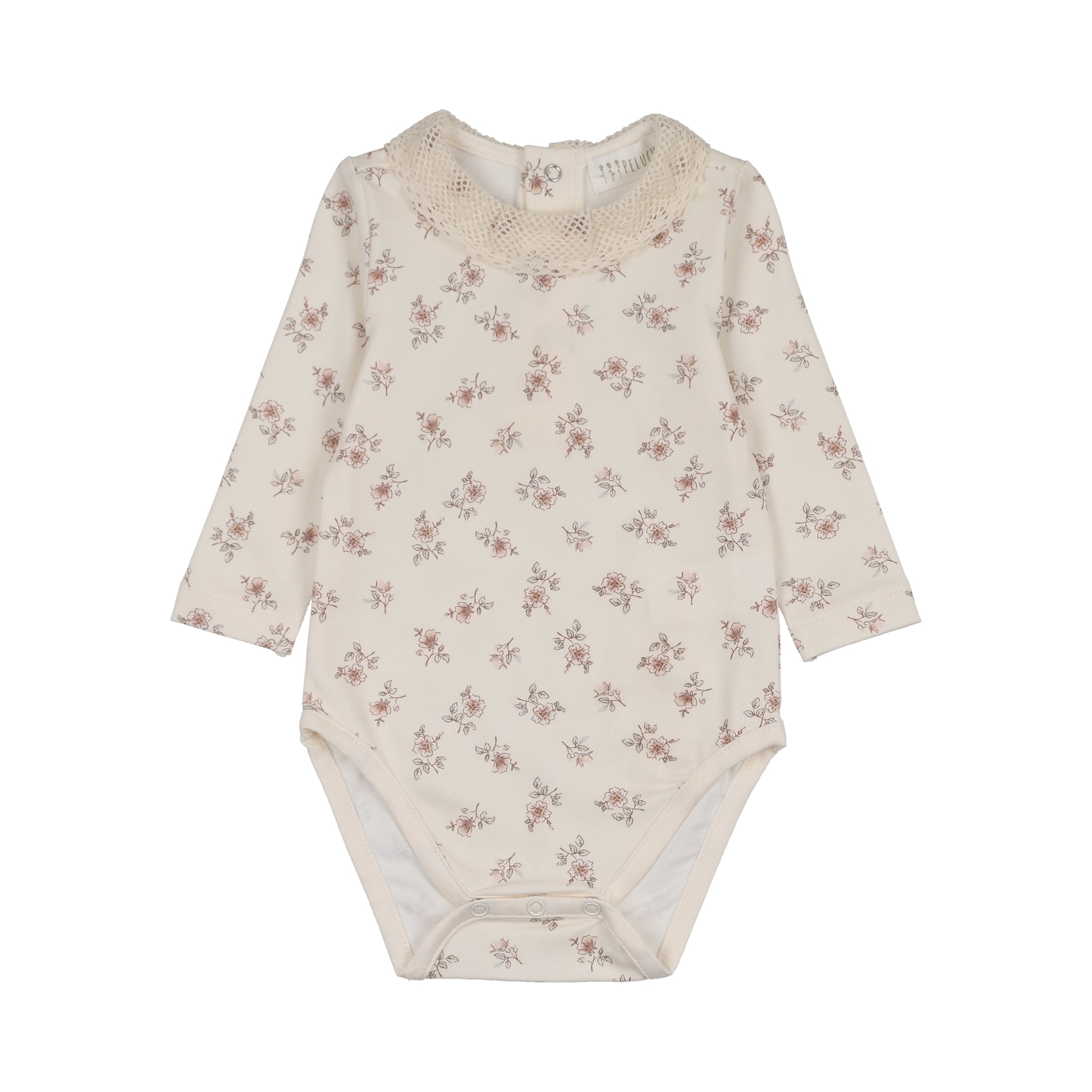 Peluche Rose knit tied suspender onesie set