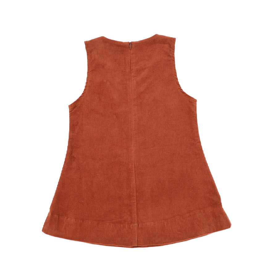 Corduroy swing rust v-neck jumper by Bamboo