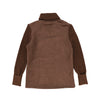 Suede brown knit turtleneck top by Bamboo