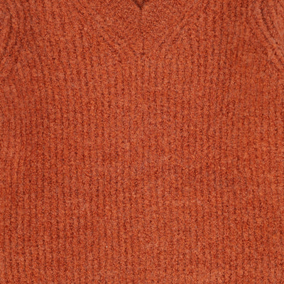 Fuzzy knit rust oversized cardigan by Bamboo