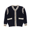 Cable knit contrast stitching cardigan by Bamboo