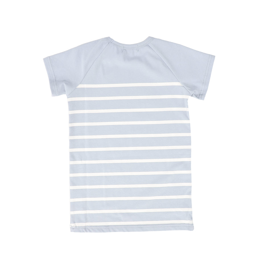 Striped ss light blue tee by Bamboo