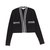 Cable knit white trim cardigan by Bace
