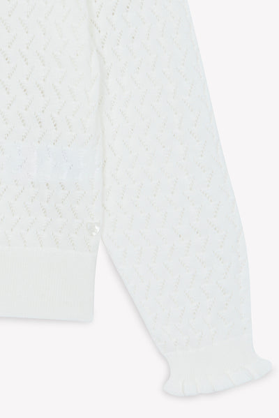 Pointelle white cardigan by Tartine Et Chocolat