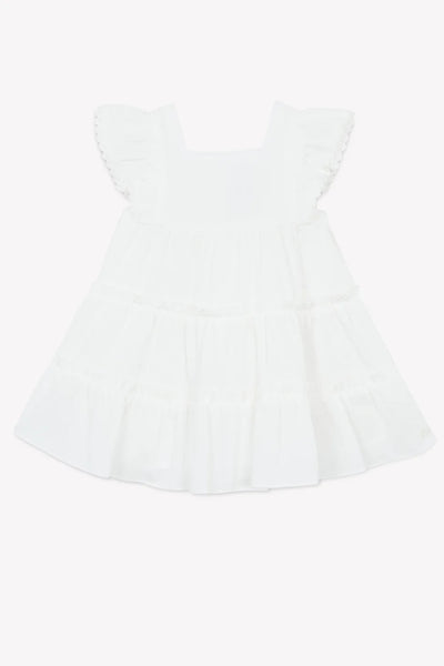 Ruffle sleeves white dress by Tartine Et Chocolat