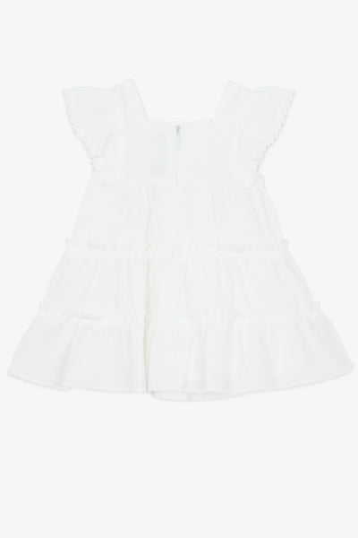 Ruffle sleeves white dress by Tartine Et Chocolat