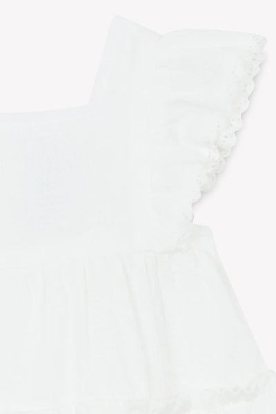 Ruffle sleeves white dress by Tartine Et Chocolat