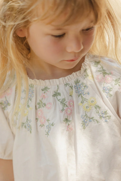 Rose embroidered dress by Tartine Et Chocolat