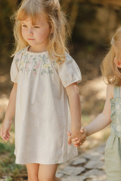 Rose embroidered dress by Tartine Et Chocolat
