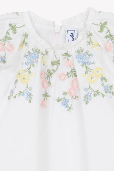 Rose embroidered dress by Tartine Et Chocolat
