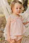 Peach strap bloomer set by Tartine Et Chocolat