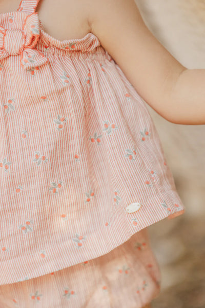 Peach strap bloomer set by Tartine Et Chocolat
