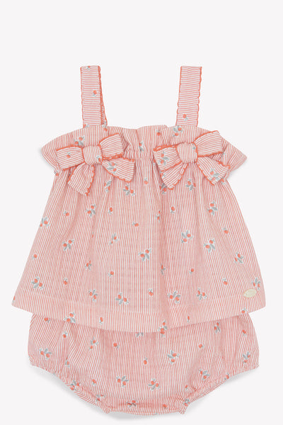 Peach strap bloomer set by Tartine Et Chocolat