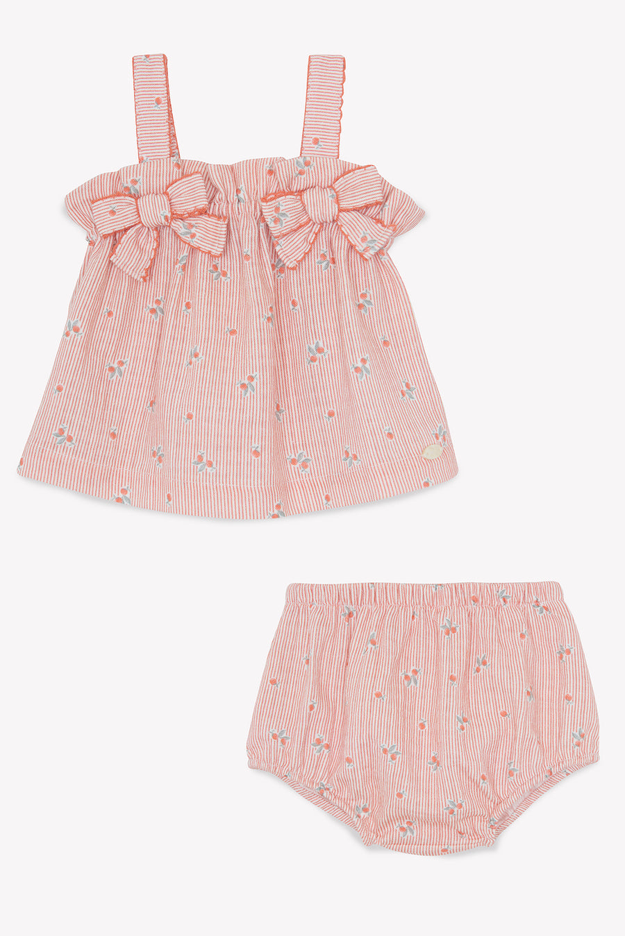 Peach strap bloomer set by Tartine Et Chocolat