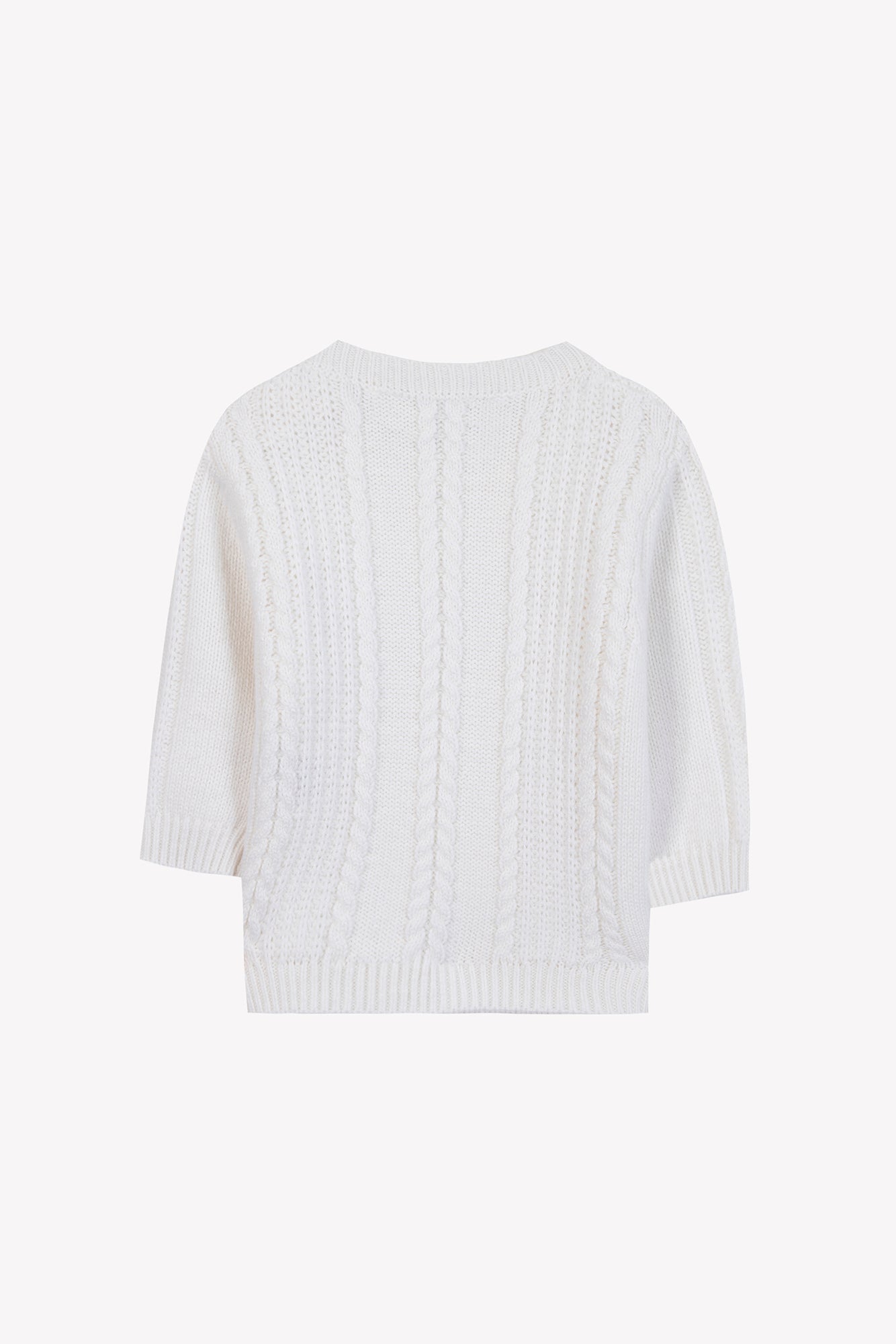 Tartine TC embossed white cable sweater