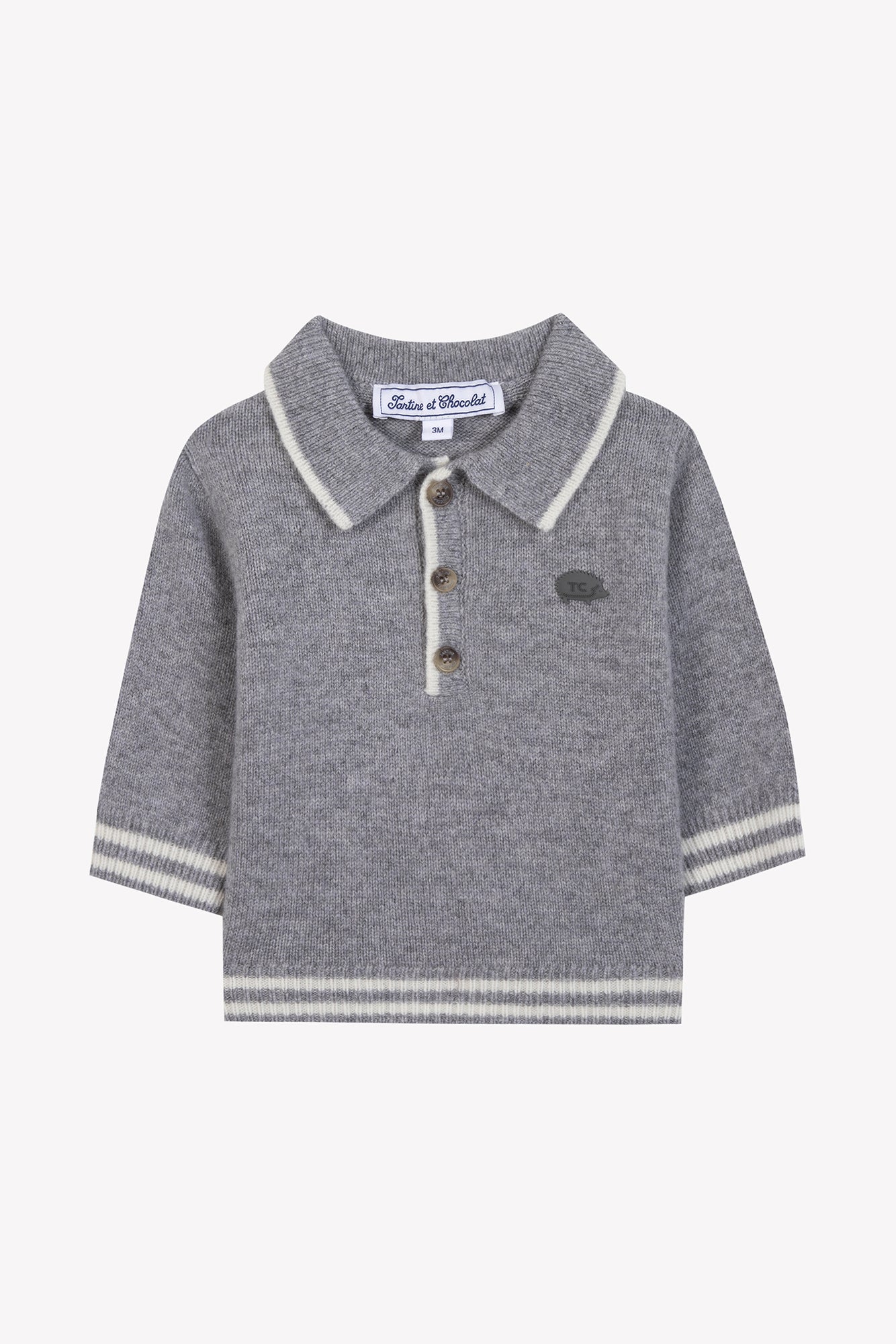 Tartine Trim grey polo sweater