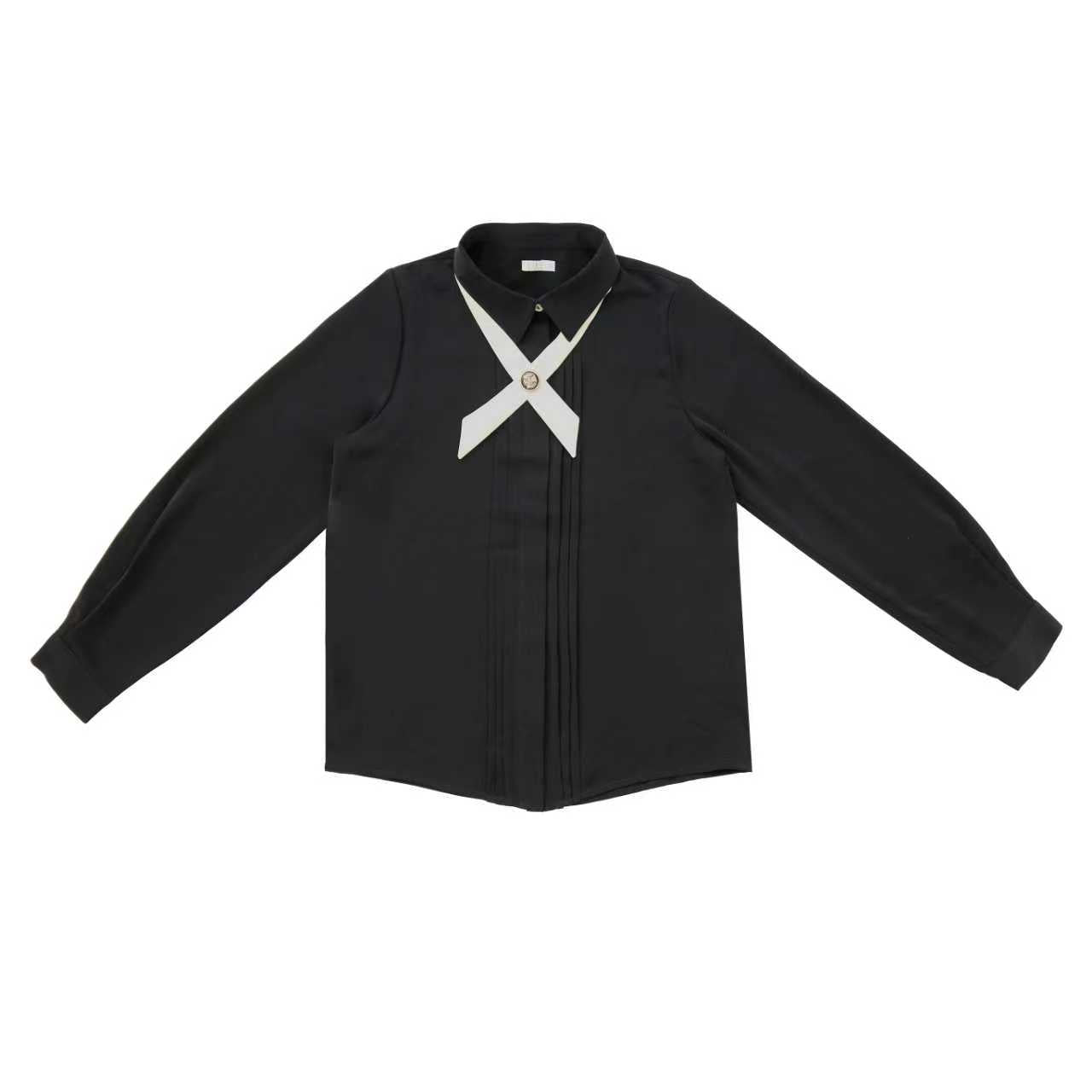 Coco Blanc Front pleat criss cross blouse