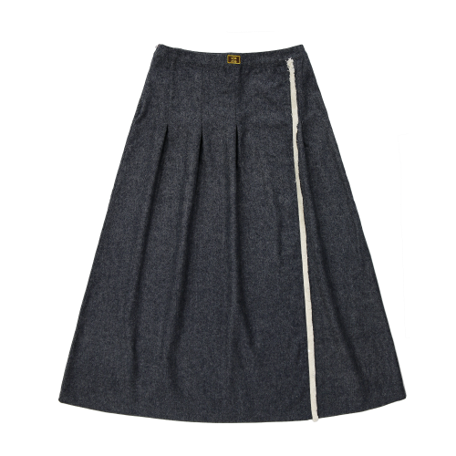 Coco Blanc Side fringe marled skirt